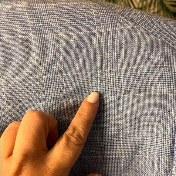 NWT Veronica Beard Blue Plaid Linen Cutaway Dickey Jacket Gold Buttons S… - Picture 6 of 13